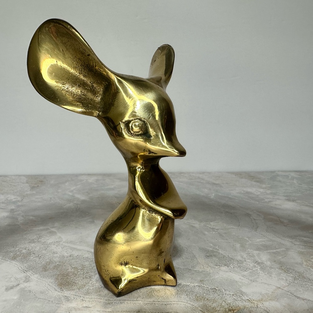 Brass vintage Mouse statue